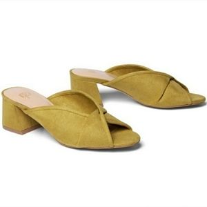 CABI // Marigold Mules Suede Sandals w/ Block Heel